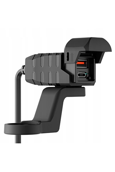 NO BRAND Încărcător USB/USB-C pentru motocicletă, cu voltmetru, încărcare rapidă