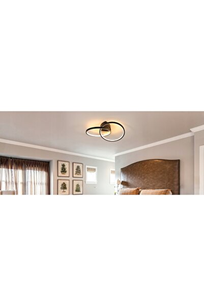 Goeco Plafonieră suspendată LED neagră modernă pentru living, dimmerabilă + t...