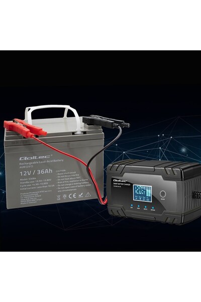 Qoltec ÎNCĂRCĂTOR AUTO UNIVERSAL PENTRU ACUMULATORI AGM GEL 12V/24V 8A REPARAȚIE