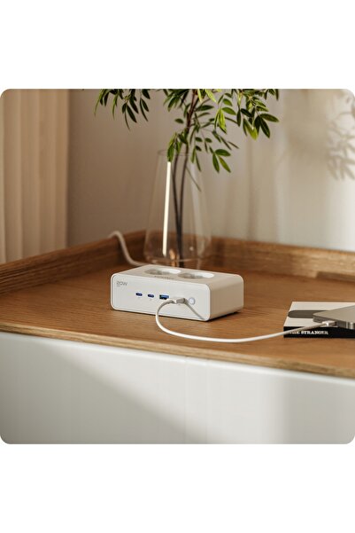 VOOMY Power S20-20W - Prelungitor (2x EU, USB-C, USB-A) 2m, Alb