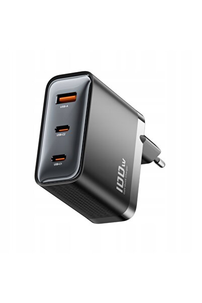 Toocki Încărcător rapid GaN 100W cu 2 porturi USB-C + 1 port USB, alb