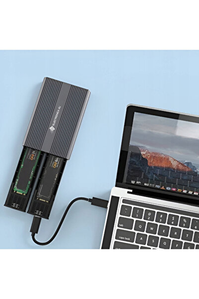 NO BRAND Carcasă externă cu două compartimente pentru 2x SATA NVME SSD-uri M....