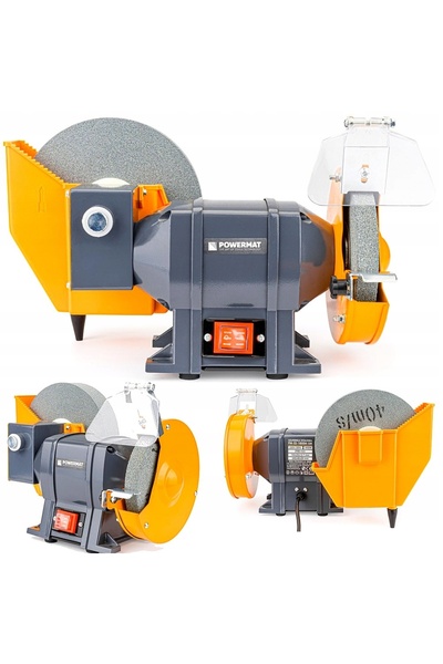 Powermat POLIZOR DE MASĂ USCATĂ UMEDĂ 1850W TURATĂ LENTĂ 2xPIATRĂ DISC 200MM