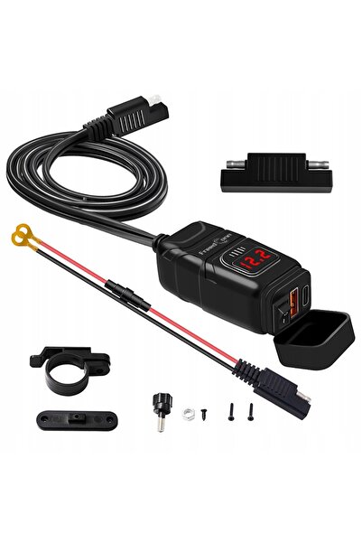 NO BRAND MC1N-PD ÎNCĂRCĂTOR MOTOCICLETĂ 2x USB QC3.0 ÎNCĂRCARE RAPIDĂ Auto