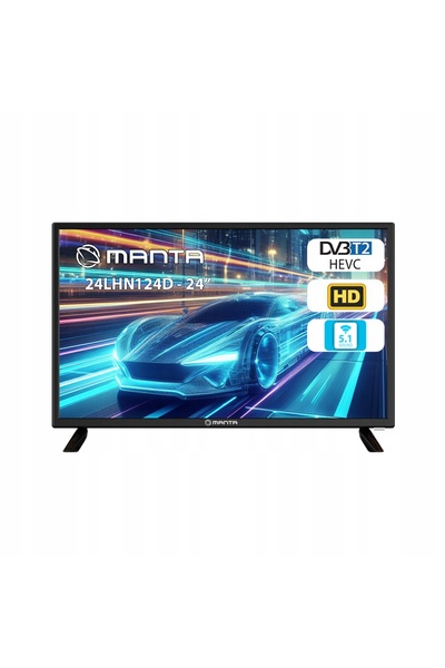 MANTA TELEVISOR 24 inch LED TV HD TUNER DVBT2 HEVC/H.265 USB ALIMENTARE MOBIL...