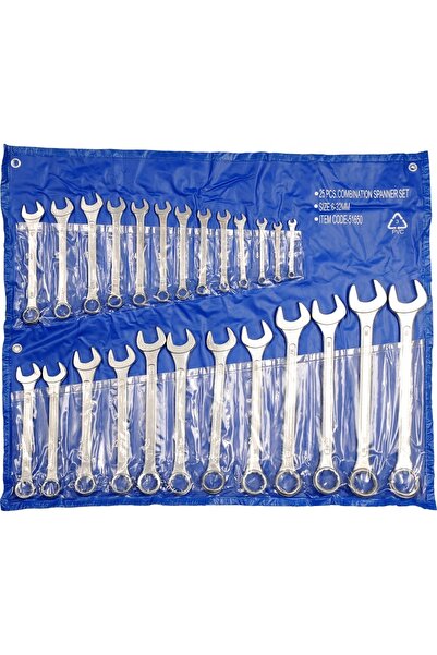 Vorel Set de chei plate 6-32 mm, 25 piese, cromate, în carcasă de oțel.