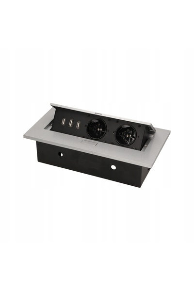 Orno Priză încastrată în blat 230V USB argintie