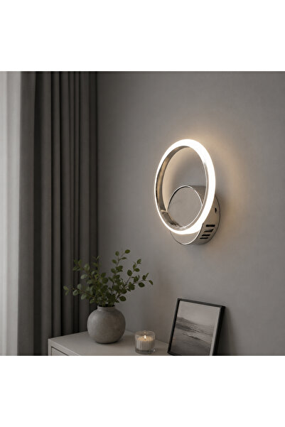 TT AYDINLATMA TT305-1-FSR (مع 3 مصابيح LED ملونة) شمعدان LED دائري مفرد مطلي ...