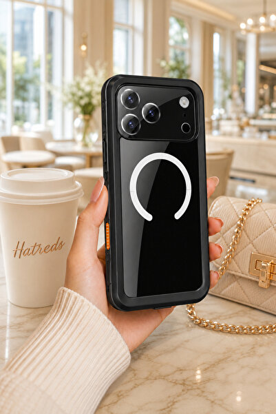 Hatreds iPhone 17 Pro Max Uyumlu Su Geçirmez Kılıf Siyah
