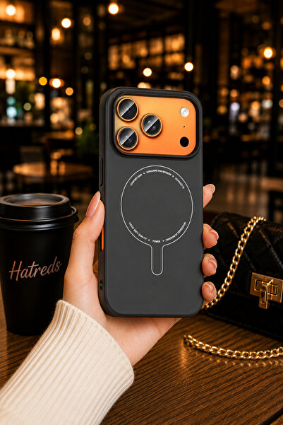 Hatreds iPhone 17 Pro Max Uyumlu MagSafe Kamera Korumalı Sert PC Kılıf Siyah