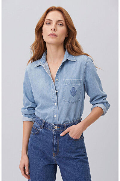 Network Açık İndigo Tencel Denim Gömlek
