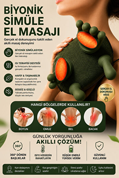 nextbuy Biyonik Simüle El Masajı İnsan Eli Şeklinde Yoğurma Hissi Boyun Ovmal...