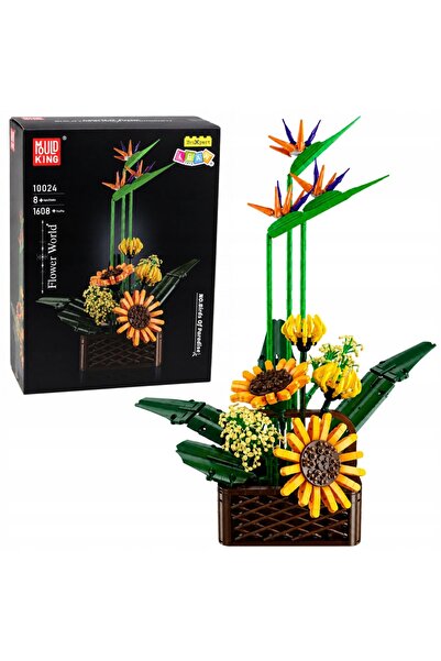 LeanToys Blocuri de construcție Compoziție cu flori de soare în ghiveci 1608 el.
