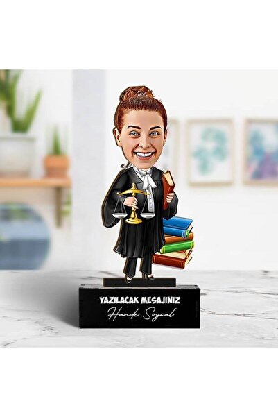 hediyemen Kadın Avukat Karikatürlü Biblo