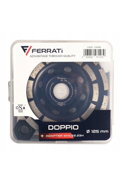 FERRATI Disc de șlefuit diamantat tip cupă DOUBLE DGW-F pentru beton și zidărie