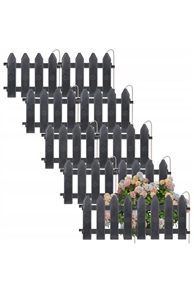 Vilde 10x Gard viu artificial din plastic, gri, pentru gazon, 2 m