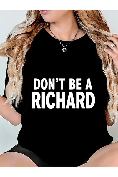 Ekim11 تي شيرت نسائي Dont Be A Richard ذو رقبة دائرية مريحة وقابل للغسل في ال...