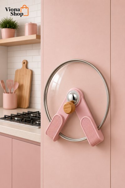 VIVOHOME Set of 4 Practical Kitchen Organizer Pot Lid Plate Holder Strong Adhesive No Drilling