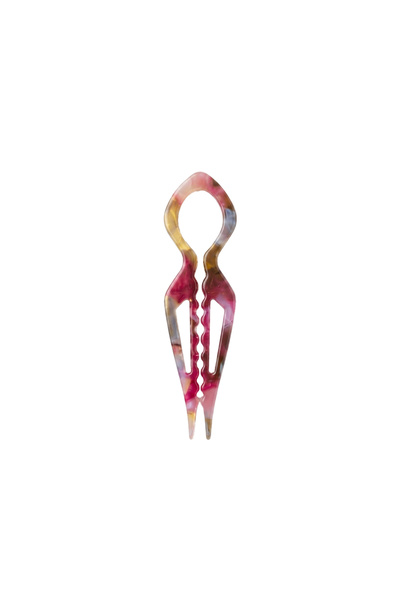 Charmist Kemik Saç Tokası 11 cm Pembe Mermer