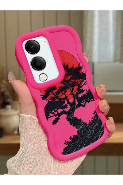 Hontinga Vivo Y04 Compatible Case Camera Protector Red Silicone Couple Phone ...