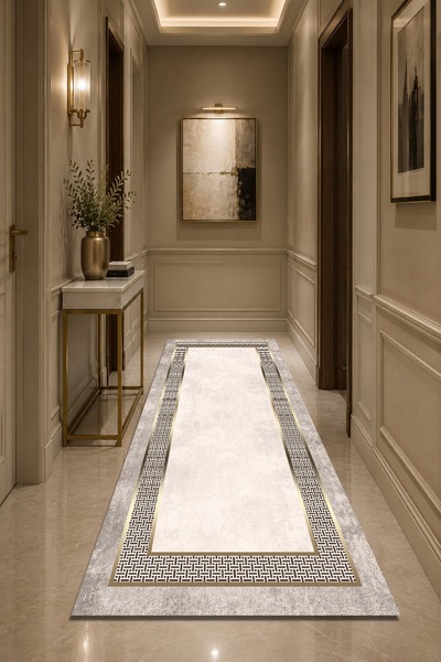 CAPPİO HALI Kaymaz Taban Silinebilir , Yıkanabilir Modern Salon , Koridor ve Mutfak Halısı