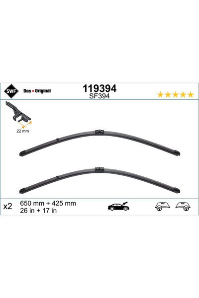 SWF Set lamela stergator Wiper FB OE LHD 650/425 mm
