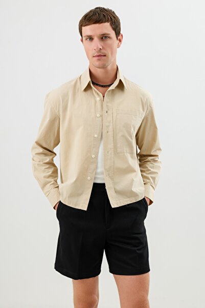 Antioch Ecru Modal Blend Crop Fit Men's Shirt