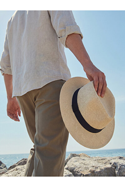 LC Waikiki قبعة رجالية من القش من TRENDLUCKY مع فرق في التصميم