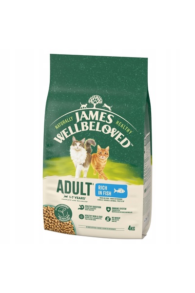 NO BRAND Karma pentru pisici JAMES WELLBELOVED Adult Monoprotein cu pește 4 kg
