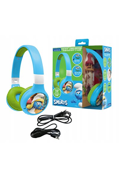 LEXIBOOK Căști supraauriculare SMERFY 2 în 1 Albastru-verde