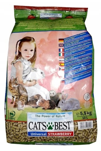 NO BRAND Cuarț pentru pisici CATS BEST Universal Strawberry 10L