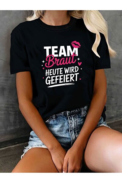 NOURAM تي شيرت مطبوع عليه عبارة "Let's Party Today" من German Team Braut، قمي...