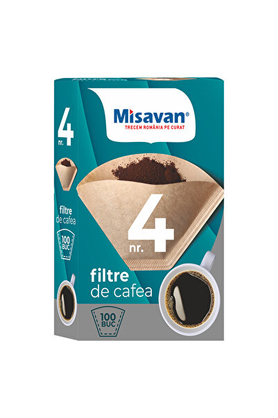Misavan Hârtie de filtru pentru cafea, nr. 4, 100 buc/cutie