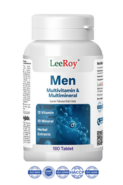 LeeRoy Men Multivitamin ve Multimineral İçeren Takviye Edici Gıda 180 Tablet