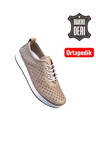 Viyolas Hakiki Deri Kadın Ayakkabısı Bağlı KD