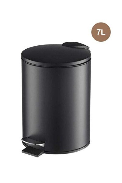 Trust Stainless Steel Trash Bin 7 Liter Black Anti-Fingerprint & Soft Close Lid