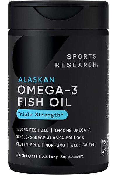 Sports Research , Omega-3 Fish Oil, Triple Strength, Form, 1250 mg, 180 Softgels