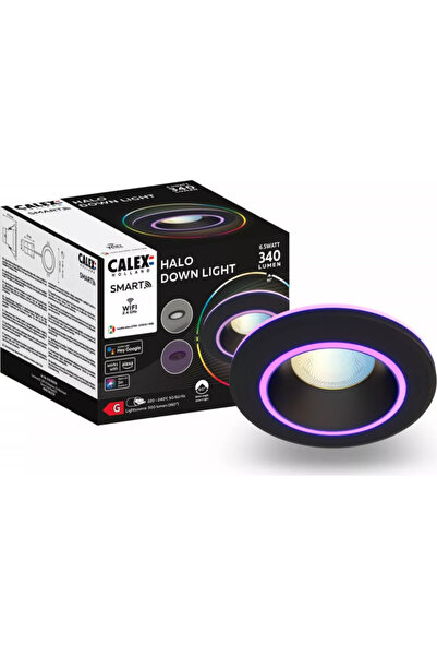 Calex Spot de tavan LED Smart Halo 10cm, RGB, lumina calda, 6.5W, 340 lumeni,...