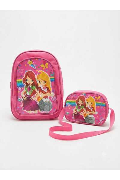 Jaju Baby Winx Club Temalı İkili Çanta Seti: Pembe Sırt Çantası ve Beslenme Ç...
