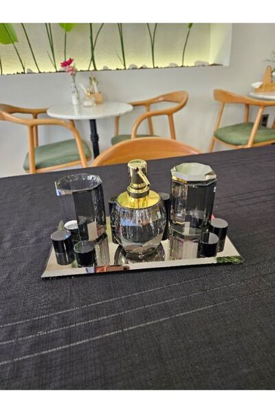 MİMSEGÜN DEKOR Crystal Smoked Bathroom Set