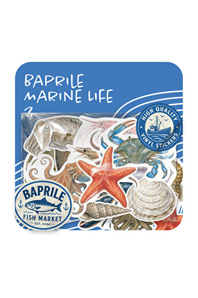 Baprile Crustaceans and Octopuses 30 Pieces Sticker Pack Waterproof Laptop Th...