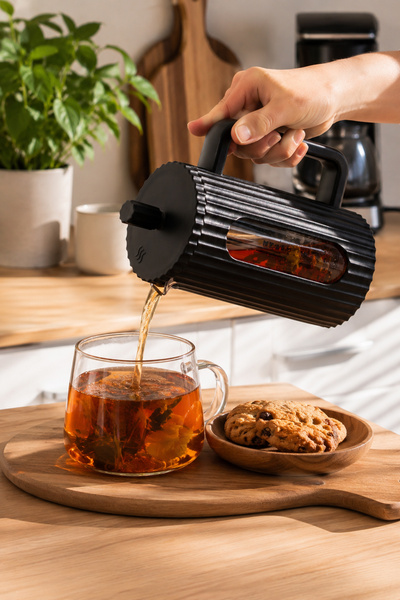 Porsima Smartpan BV093 French Press Paslanmaz Çelik Süzgeçli Cam Bitki Çayı D...