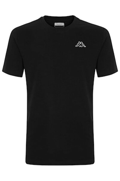 Kappa Tricou clasic din bumbac pentru bărbați, Kappa, LOGO CAFERS SLIM, Negru...