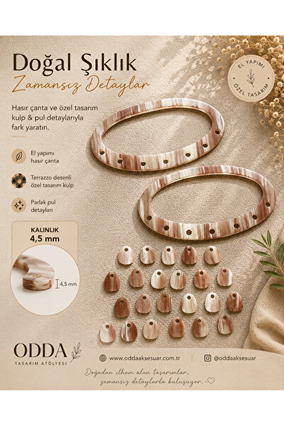 ODDA TASARIM ATÖLYESİ Special Design Bone Raw Material Canta Handle and Pul S...