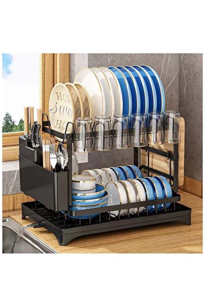Generic Dish Drying Rack, Adjustable 2 tier Dish Drying Stand, Stainless Stee...