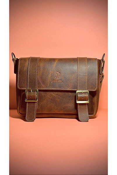 Fi Leather Atelier Fi Leather Postman Hakiki Deri El Yapımı Orta Boy Omuz Çap...