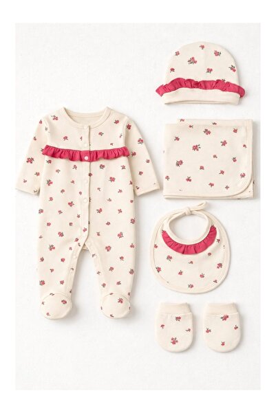CHOCUKCHA Newborn Baby Girl Hospital Release Set of 5 with Blanket, 100% Cott...