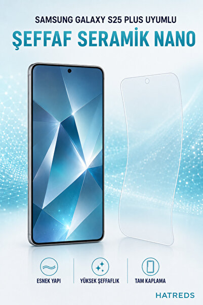 Hatreds Samsung Galaxy S25 Plus Uyumlu Şeffaf Seramik Nano Ekran Koruyucu
