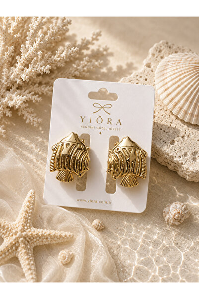 yiora 2Li Gold Color Metal Fish Figured Latch Buckle 3.5cm
