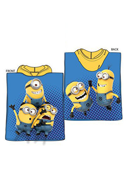 Minions Poncho de baie galben 3-8 ani din frotee plush care înlocuiește halat...